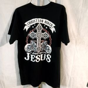 Medium Unisex Christian Biker Tee A19